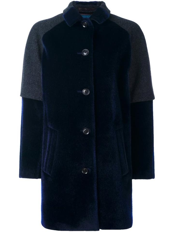 Kolor Contrast Panel Buttoned Coat