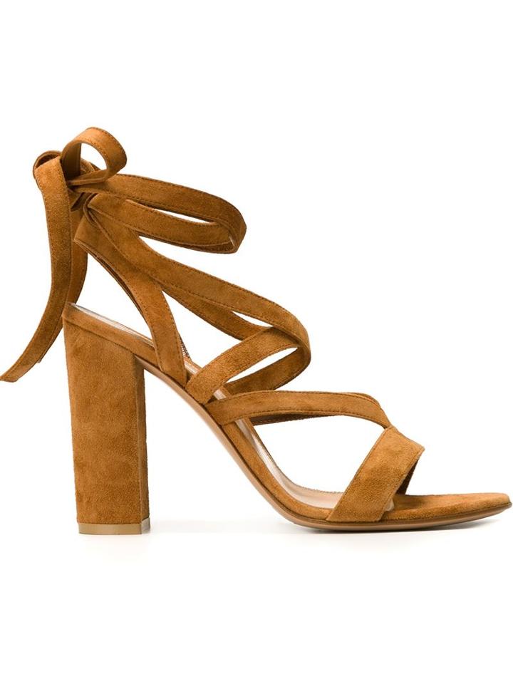 Gianvito Rossi Janis Sandals, Women's, Size: 35, Nude/neutrals, Leather/suede