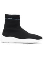 Prada Logo Sneaker Boots - Black