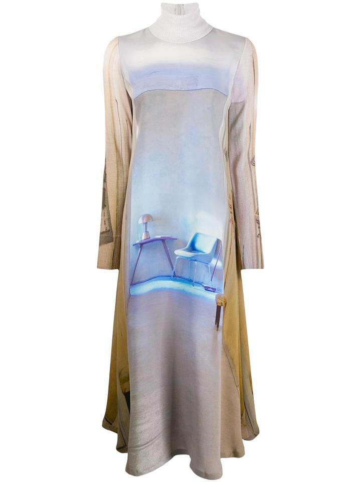 Undercover Graphic Print Maxi Dress - Brown