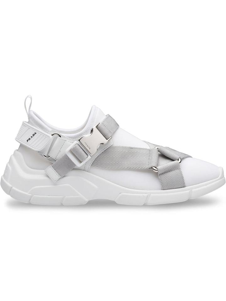 Prada Harness Strap Sneakers - White