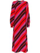 Marni Stripe Print Long Sleeve Mid-length Dress - Red