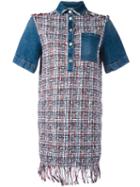 Msgm - Denim (blue) Tweed Dress - Women - Cotton/polyamide/polyester/virgin Wool - 40, Cotton/polyamide/polyester/virgin Wool