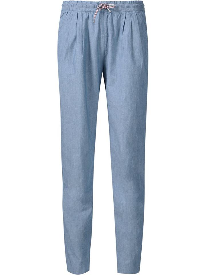 Maison Kitsuné Chambray Baggy Trousers, Women's, Size: Xs, Blue, Cotton