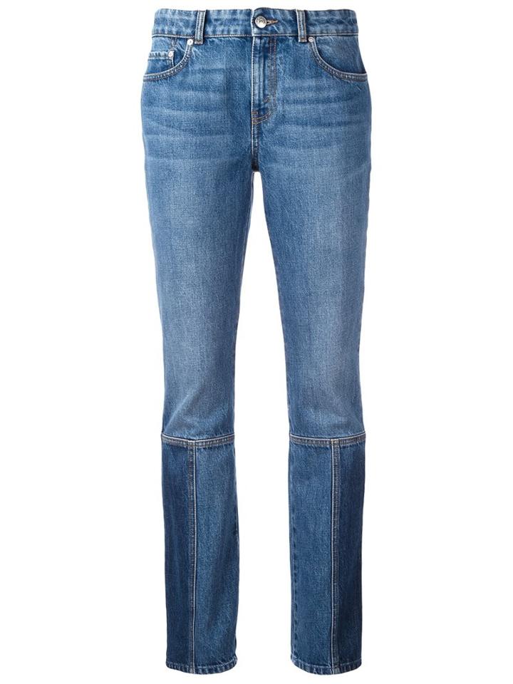Alexander Mcqueen Panelled Straight-leg Jeans, Women's, Size: 40, Blue, Cotton