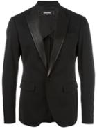 Dsquared2 Tokyo Suit Jacket, Men's, Size: 52, Black, Spandex/elastane/virgin Wool/calf Leather/cotton