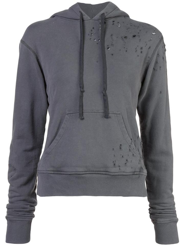 Greg Lauren - Destroyed Hero Hoodie - Women - Cotton - 1, Grey, Cotton