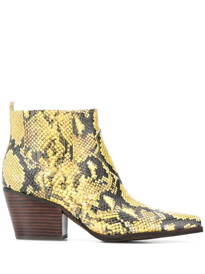 Sam Edelman Snake Skin Boots - Yellow
