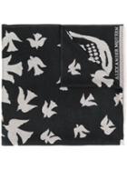 Alexander Mcqueen - Large Skull And Swallow Scarf - Women - Wool - One Size, Nude/neutrals, Wool