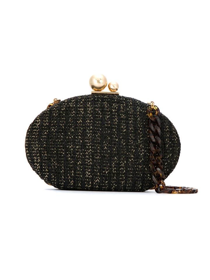Isla Glitter Clutch Bag - Black