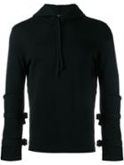 Comme Des Garçons Homme Plus Buckled Sleeve Hoodie, Men's, Size: Medium, Black, Cotton