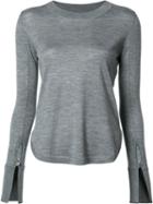 Chloé Split Sleeve Knitted Top, Women's, Size: Xs, Grey, Acetate/virgin Wool/silk