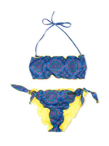 Rrd Kids - Print Bikini - Kids - Elastodiene/polyester - 16 Yrs, Blue