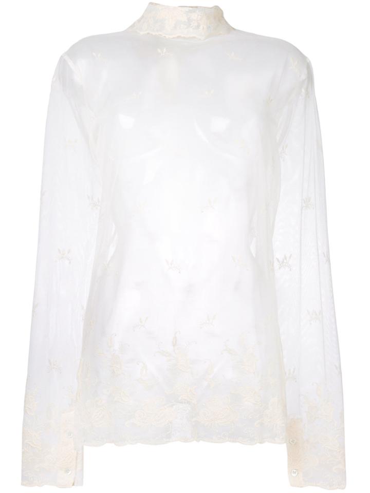 Ann Demeulemeester Sheer Lace Top - Nude & Neutrals