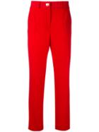 Salvatore Ferragamo Cropped Trousers, Women's, Size: 42, Red, Virgin Wool