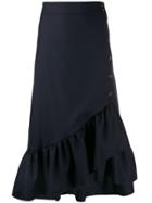 Baum Und Pferdgarten Asymmetric Ruffled-hem Skirt - Blue
