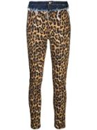 Nicole Miller Furry Leopard Skinny Jeans - Brown