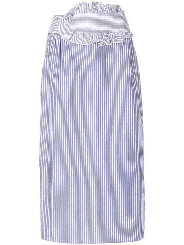 Carven Stripe Straight Skirt - Blue