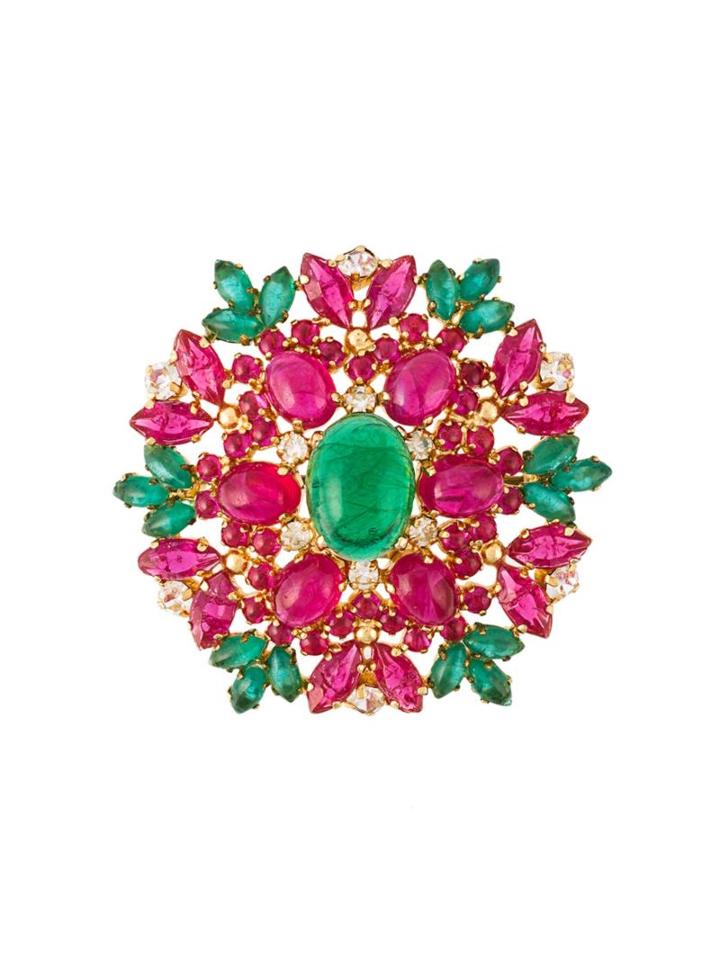Christian Dior Vintage Flower Brooch, Women's, Pink/purple