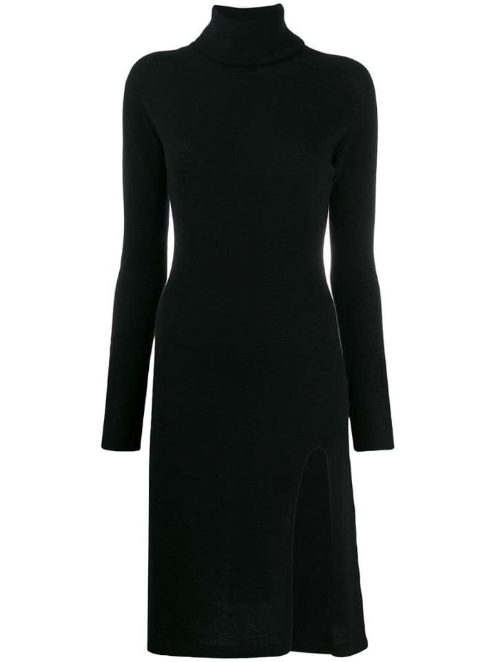 Laneus Roll Neck Dress - Black