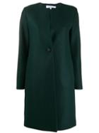 Harris Wharf London Single Breasted Collarless Coat - Green