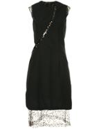 Comme Des Garçons Vintage Sheer Panel A-line Dress - Black