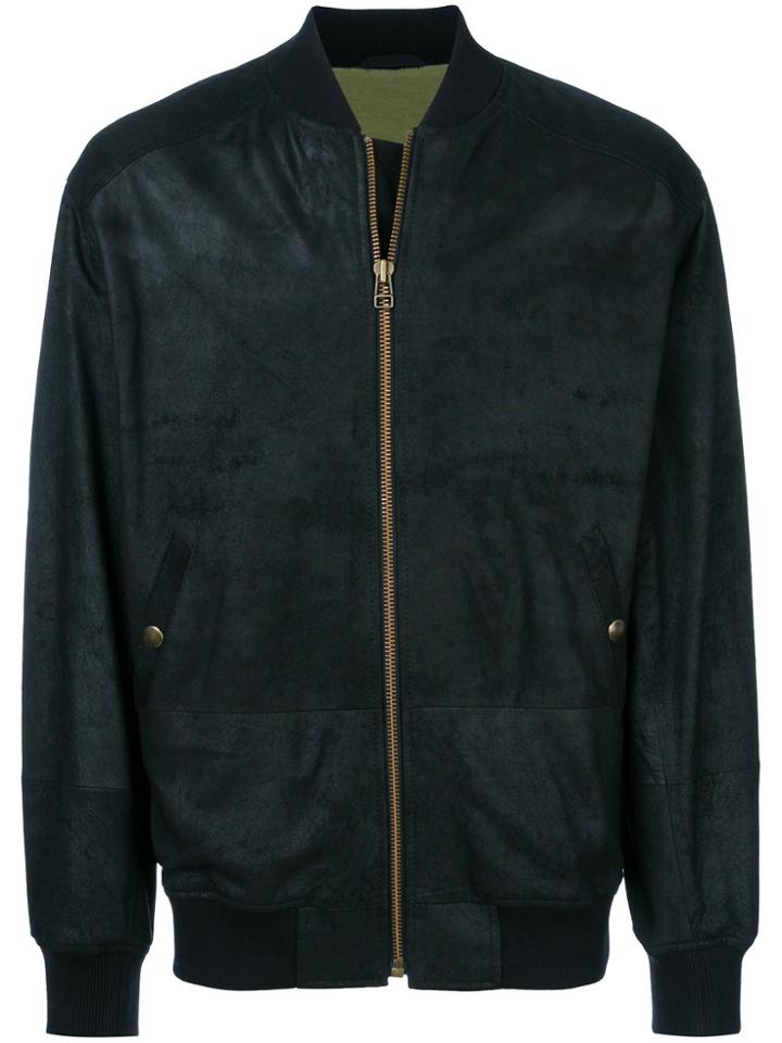 Mr & Mrs Italy Slogan Back Bomber Jacket - Black