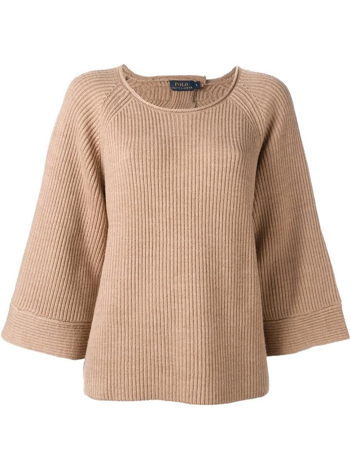 Polo Ralph Lauren Back Buckle Detail Jumper, Women's, Size: Small, Brown, Wool