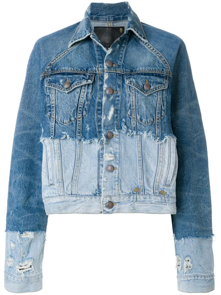 R13 Contrast Denim Jacket - Blue