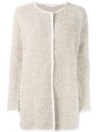Fabiana Filippi Round Neck Cardi-coat, Women's, Size: 42, Nude/neutrals, Cotton/polyamide