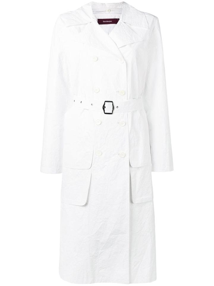 Sies Marjan Creased Belted Trench Coat - White