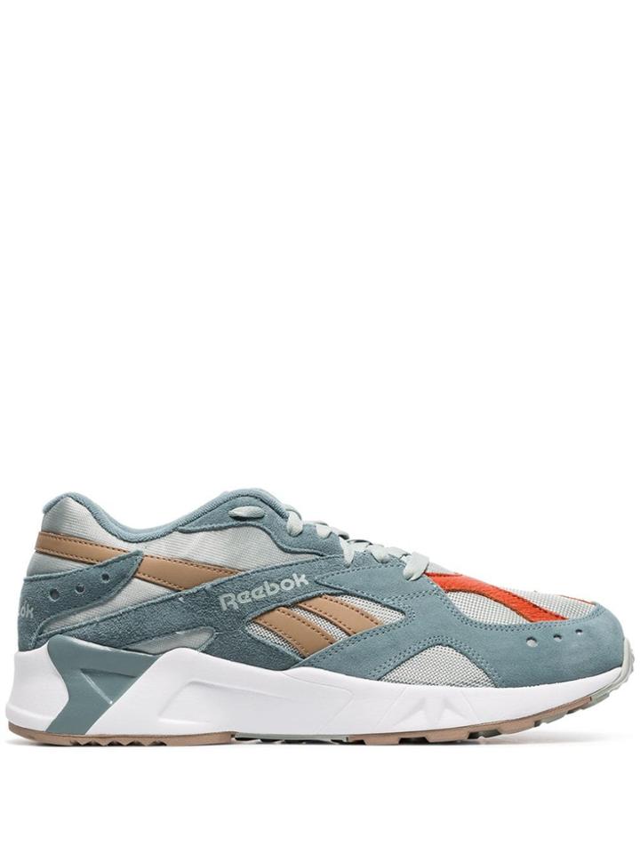Reebok Aqua Blue Aztrek Low-top Suede Sneakers - Green