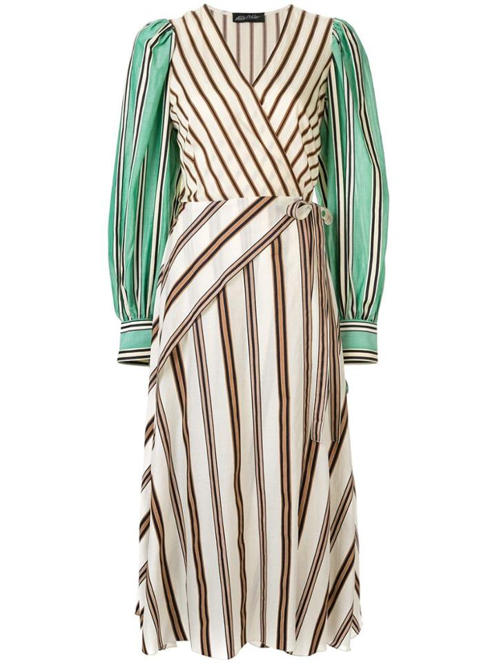 Anna October Striped Wrap Dress - Multicolour