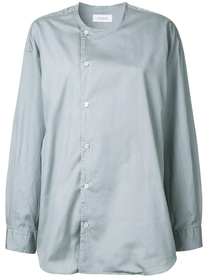 En Route Off Centre Fastening Shirt, Women's, Size: 3, Grey, Cotton