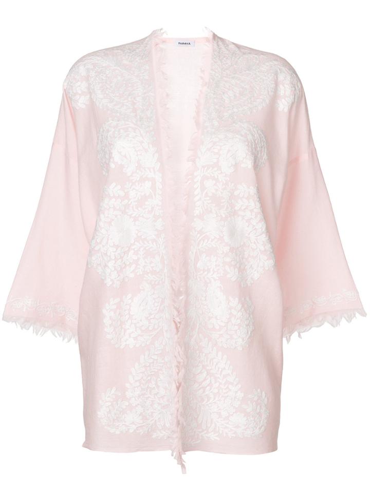 P.a.r.o.s.h. Embroidered Short-sleeve Jacket - Pink & Purple
