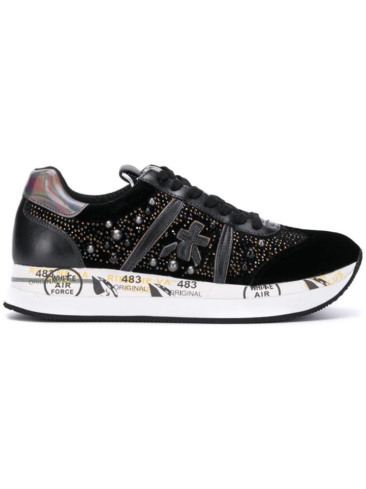 White Premiata Premiata Connyy 1621 Synthetic->nylon - Black