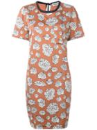 Essentiel Antwerp Graphic Floral T-shirt Dress, Women's, Size: 44, Brown, Polyester/viscose