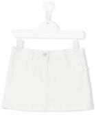 Moncler Kids - Floral Appliqué Denim Skirt - Kids - Cotton/spandex/elastane - 6 Yrs, White