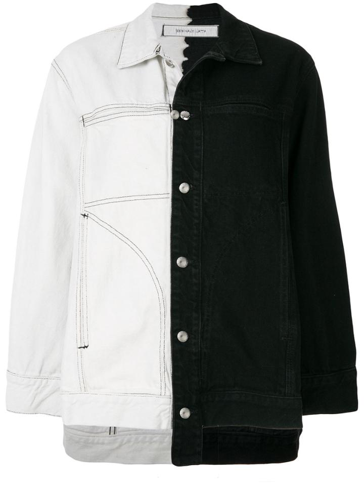 Eckhaus Latta Bicolour Oversized Denim Jacket - Black