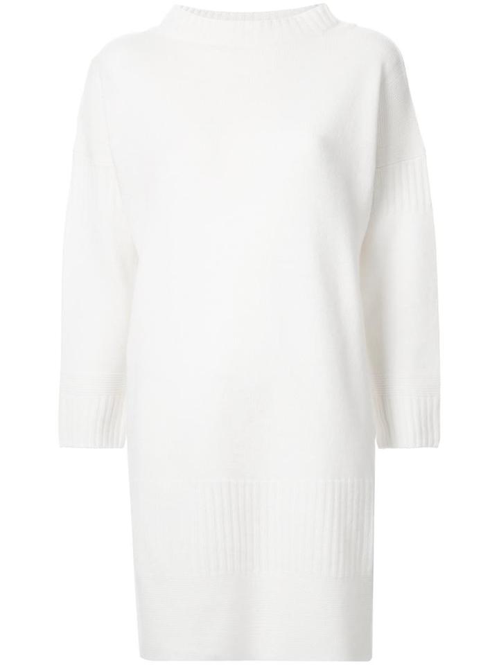 Theatre Products Longsleeved Shift Knit Dress, Women's, White, Wool