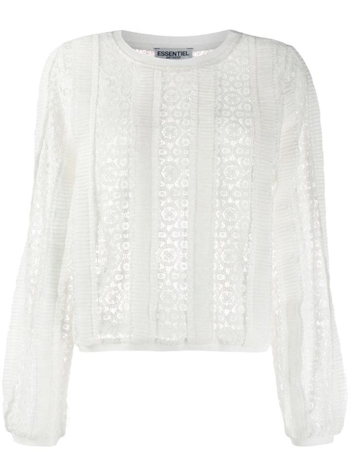 Essentiel Antwerp Lace Knit Top - White