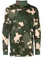 032c Camouflage Print Turtleneck Sweater - Green