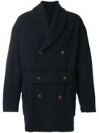Dolce & Gabbana Pre-owned Double-breasted Belted Midi Coat - Blue