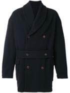 Dolce & Gabbana Pre-owned Double-breasted Belted Midi Coat - Blue