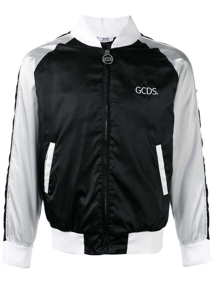 Gcds - Stripe Panel Bomber Jacket - Men - Polyamide/polyester - S, Black, Polyamide/polyester