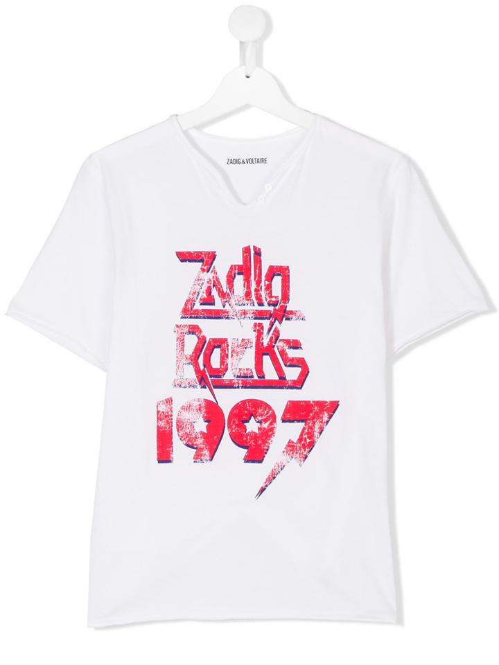Zadig & Voltaire Kids Teen Zadig Rocks Print T-shirt - White