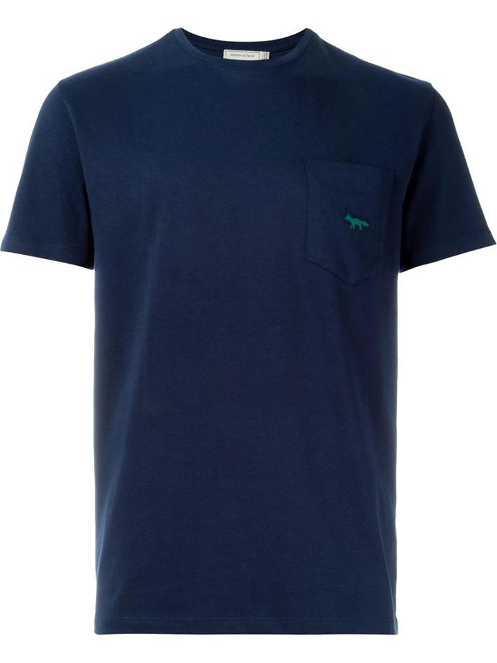 Maison Kitsuné Chest Pocket T-shirt, Men's, Size: S, Blue, Cotton