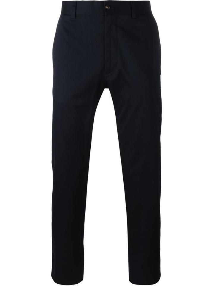 Moncler Gamme Bleu Tapered Chino Trousers, Men's, Size: 3, Blue, Cotton/cupro