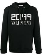 Valentino 2099 Logo Printed Hoodie - Black