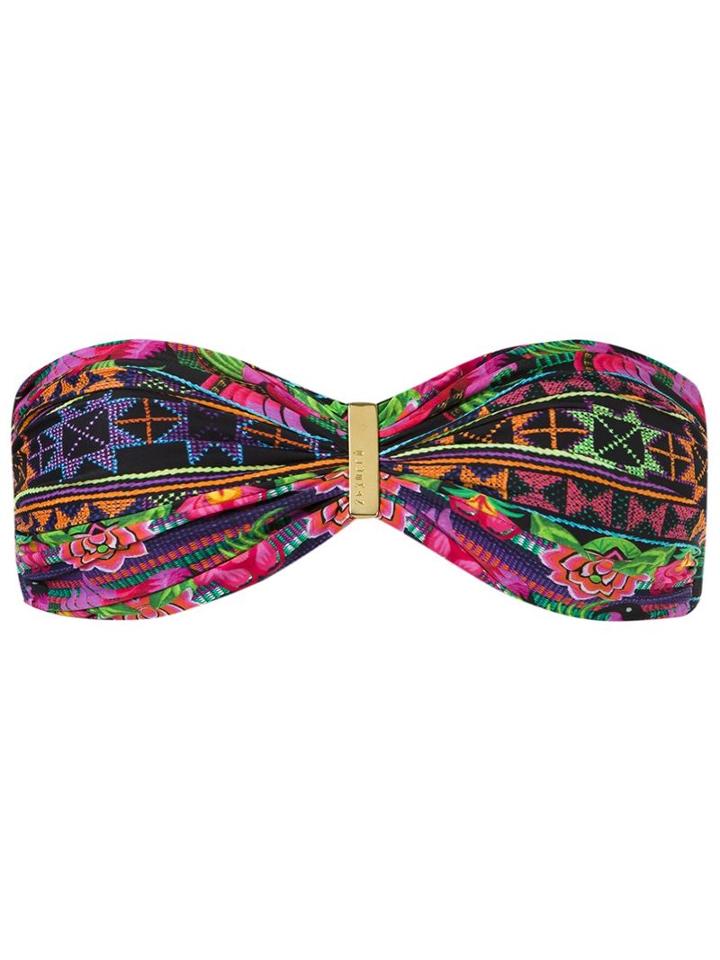 Blue Man Print Bandeau Bikini Set